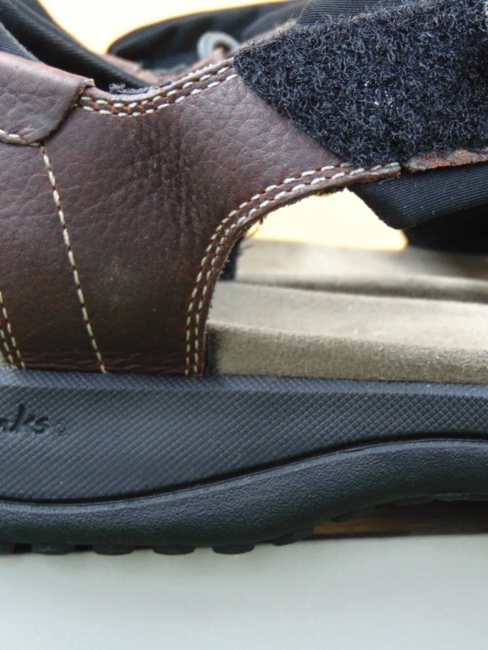 CLARKS KEATING Men's Brown Leather Double Strap Sport Sandals 78333 Size 12 M